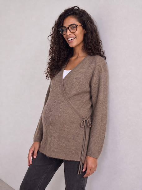 Gilet cache coeur grossesse allaitement taupe 7 - vertbaudet enfant 