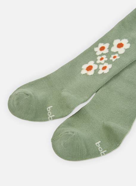 Collant imprimé fleurs Vert 2 - vertbaudet enfant 