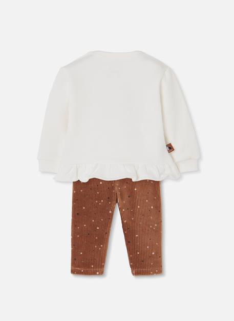 Ensemble bébé fille en maille imprimé pingouins Blanc 2 - vertbaudet enfant 