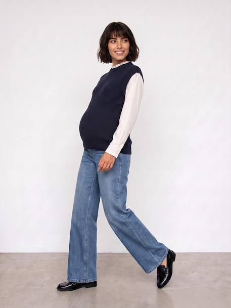 Pull de grossesse col volant marine 4 - vertbaudet enfant 