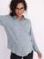 Chemise gaze de coton brodé FM grossesse et allaitement blanc+bleu chambray 9 - vertbaudet enfant 