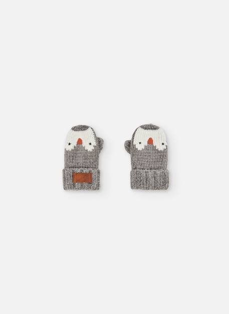 Bébé-Accessoires-Bonnet, écharpe, gants-Moufle bébé imprimé pingouin