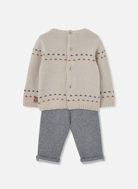 Ensemble bébé garçon en maille avec pingouins Beige 3 - vertbaudet enfant 