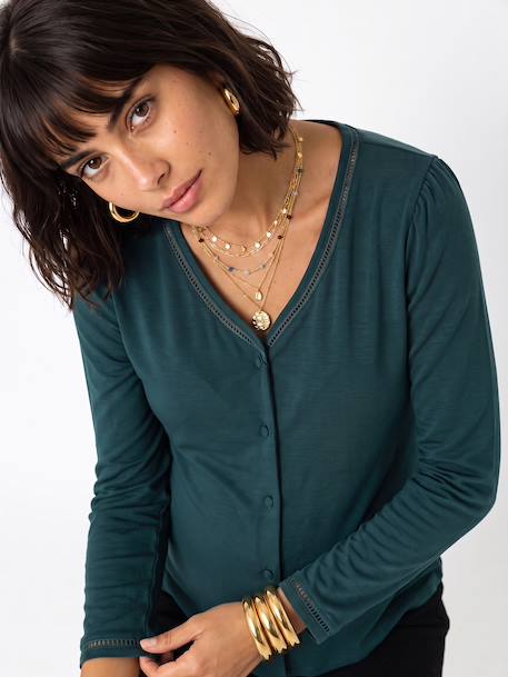 T-shirt grossesse et allaitement manches longues vert sapin 5 - vertbaudet enfant 