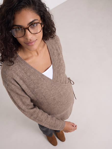 Gilet cache coeur grossesse allaitement taupe 9 - vertbaudet enfant 