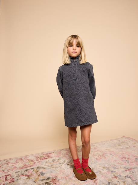 Robe imprimée fille denim gris 3 - vertbaudet enfant 