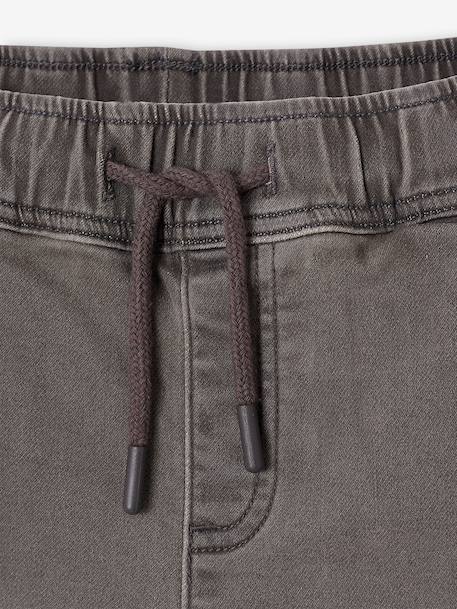 Pantalon jogger en denim effet molleton facile à enfiler garçon denim gris clair+stone 1 - vertbaudet enfant 