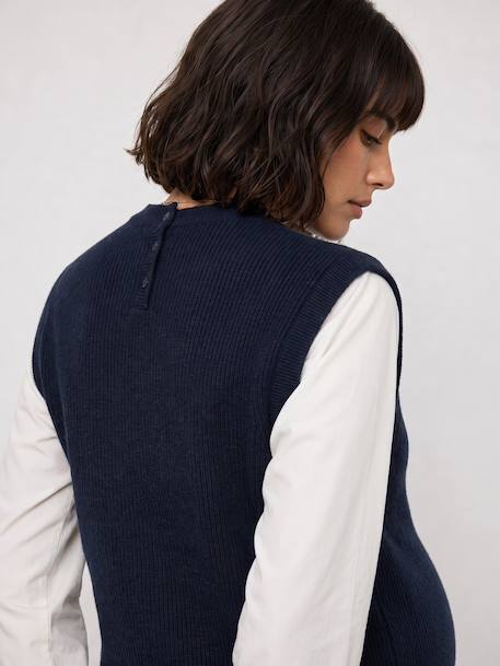 Pull de grossesse col volant marine 7 - vertbaudet enfant 