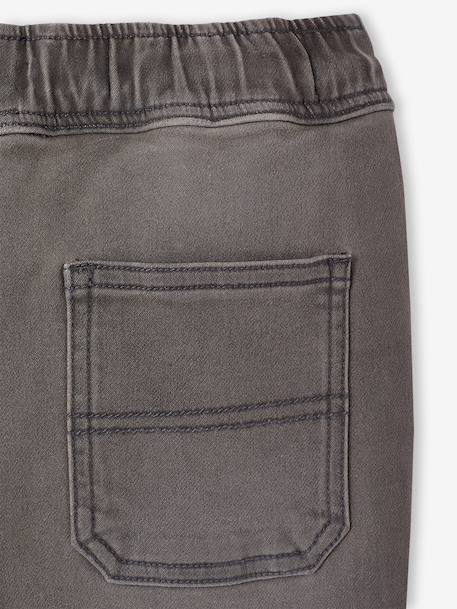 Pantalon jogger en denim effet molleton facile à enfiler garçon denim gris clair+stone 3 - vertbaudet enfant 