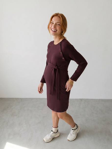 Robe de grossesse et allaitement marron 1 - vertbaudet enfant 