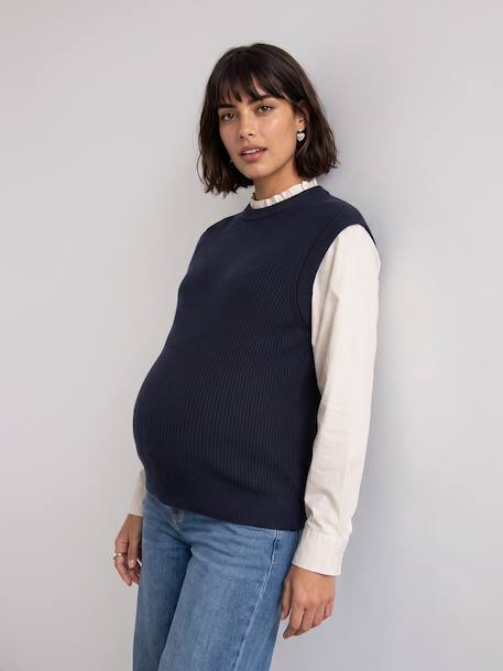 Pull de grossesse col volant marine 2 - vertbaudet enfant 