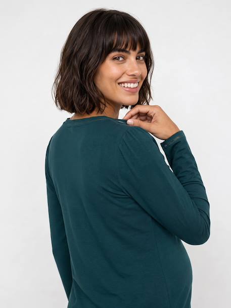 T-shirt grossesse et allaitement manches longues vert sapin 3 - vertbaudet enfant 