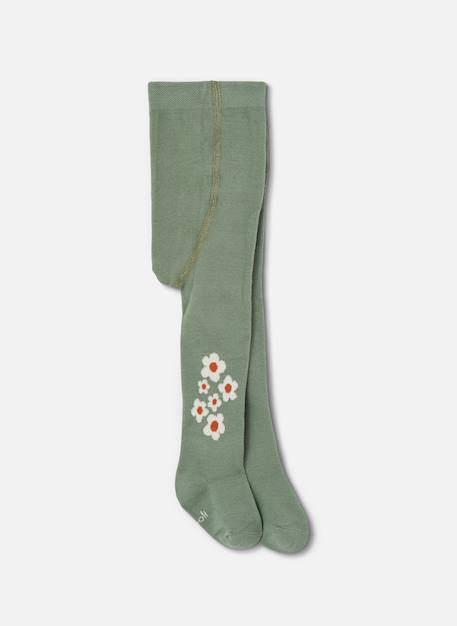 Collant imprimé fleurs Vert 1 - vertbaudet enfant 