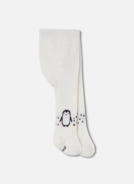 Collants bébé imprimé pingouin Blanc 2 - vertbaudet enfant 