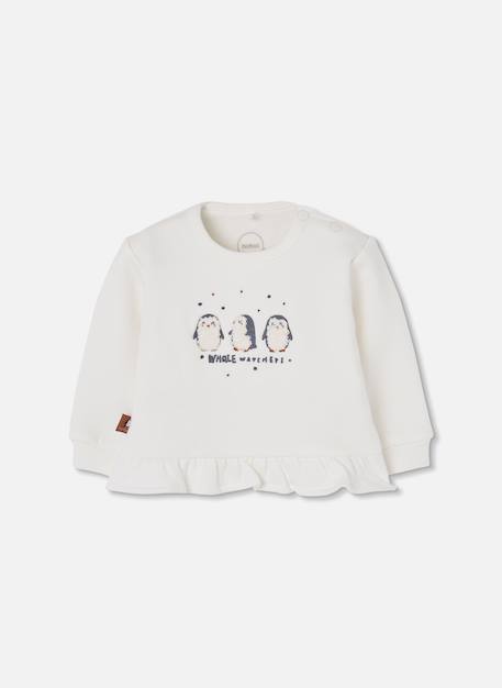 Ensemble bébé fille en maille imprimé pingouins Blanc 3 - vertbaudet enfant 