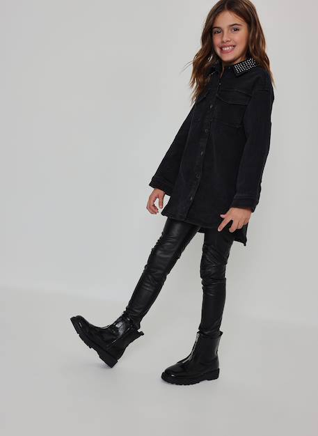 Robe fille en denim Noir 2 - vertbaudet enfant 