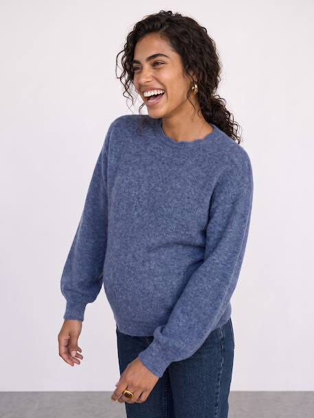 Pull de grossesse maille bleu 2 - vertbaudet enfant 
