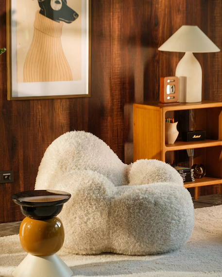 Fauteuil Momo pouf ado en yeti Cream+Truffle 3 - vertbaudet enfant 