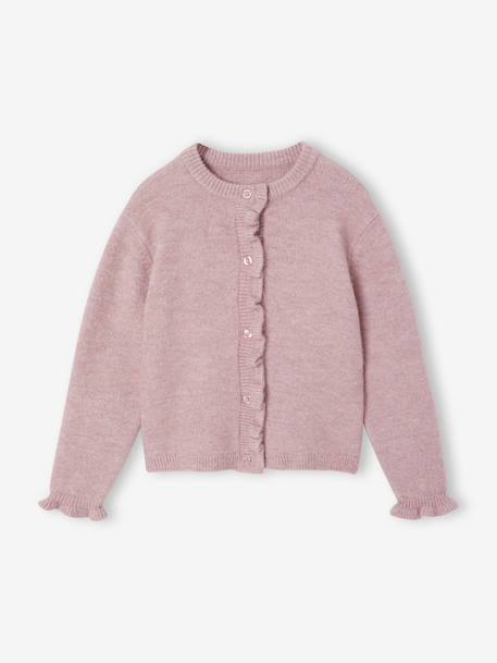 Gilet fille manches longues olive+rose pâle 4 - vertbaudet enfant 