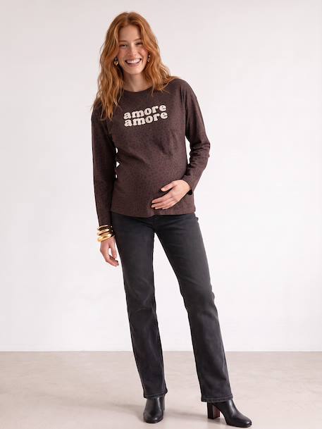 T-shirt grossesse manches longues chocolat 6 - vertbaudet enfant 