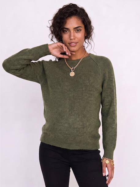 Pull grossesse et allaitement bordeaux+kaki 15 - vertbaudet enfant 