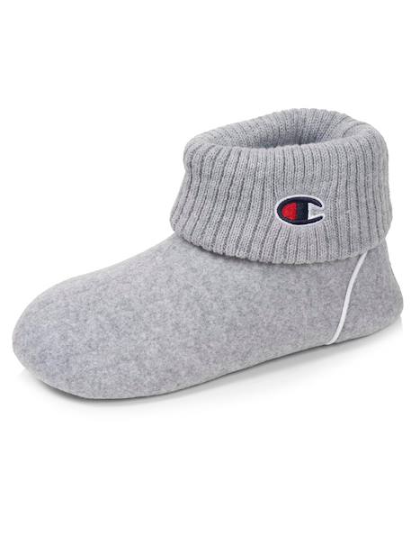 Chaussons bottillons polaire chinée doux pantoufle confort maison en hiver Gris chiné clair 6 - vertbaudet enfant 