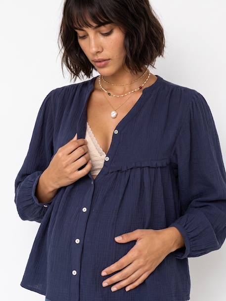 Chemise grossesse et allaitement bleu ardoise 6 - vertbaudet enfant 