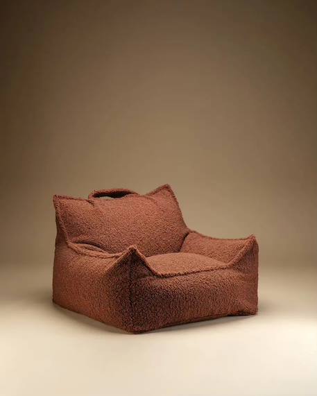 Fauteuil club pouf ado en teddy Biscuit+Warm hazel 7 - vertbaudet enfant 