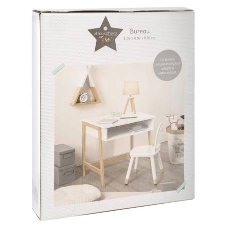 Bureau enfant 1 casier - isia Blanc 3 - vertbaudet enfant 