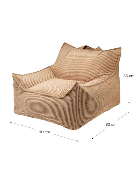 Fauteuil club pouf ado en velours côtelé Brown sugar+Toffee 11 - vertbaudet enfant 