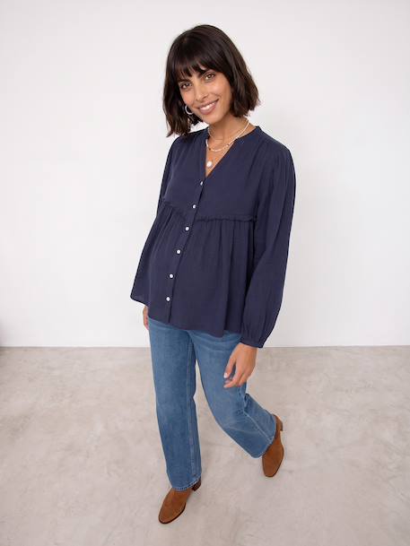 Chemise grossesse et allaitement bleu ardoise 2 - vertbaudet enfant 
