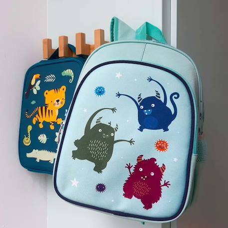 Sac à dos isotherme fleurs du jardin Bleu menthol+Kaki+Rose+Saumon+Vert 3 - vertbaudet enfant 