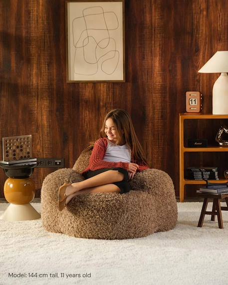 Fauteuil Momo pouf ado en yeti Cream+Truffle 8 - vertbaudet enfant 