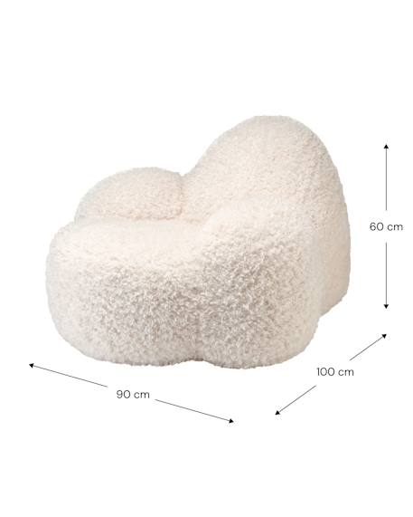 Fauteuil Momo pouf ado en yeti Cream+Truffle 6 - vertbaudet enfant 