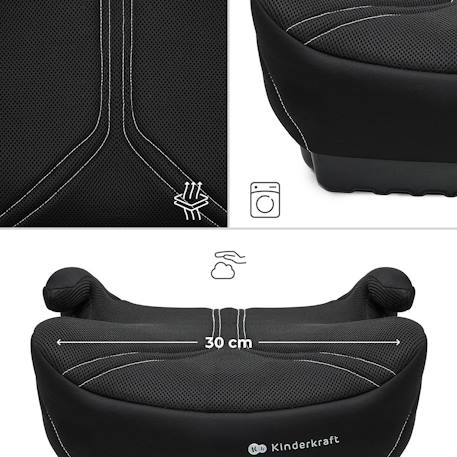 Réhausseur Auto Kinderkraft I-BOOST 2 PRO I-SIZE avec ISOFIX, AIR FLOW, Accoudoirs Ergonomiques et Assise Large Gris+Noir+Rose+Vert 10 - vertbaudet enfant 
