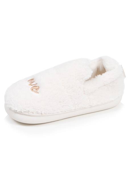 Chaussons mocassins maille bouclette semelle bloup extra confort Ivoire 6 - vertbaudet enfant 