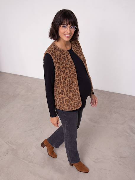 Gilet grossesse et allaitement marron 1 - vertbaudet enfant 