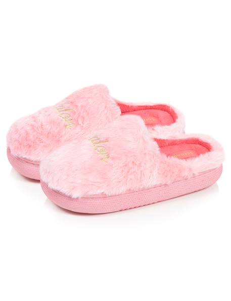 Chaussons mules imitation fourrure semelle bloup extra confort Rose 6 - vertbaudet enfant 