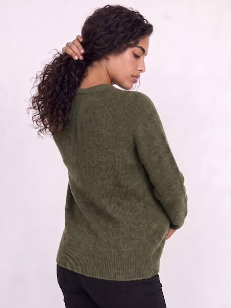 Pull grossesse et allaitement bordeaux+kaki 12 - vertbaudet enfant 