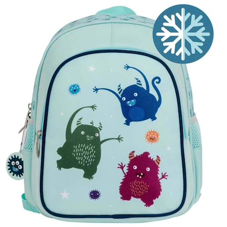 Sac à dos isotherme fleurs du jardin Bleu menthol+Kaki+Rose+Saumon+Vert 5 - vertbaudet enfant 