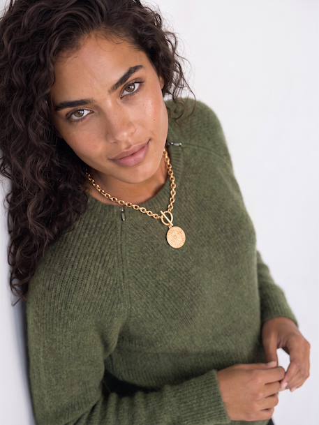 Pull grossesse et allaitement bordeaux+kaki 16 - vertbaudet enfant 