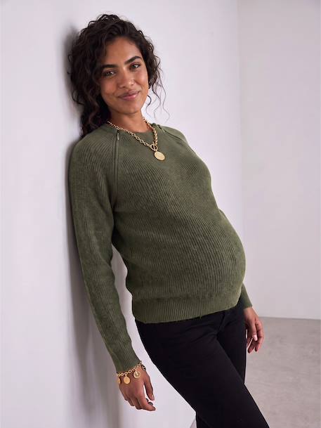 Pull grossesse et allaitement bordeaux+kaki 13 - vertbaudet enfant 