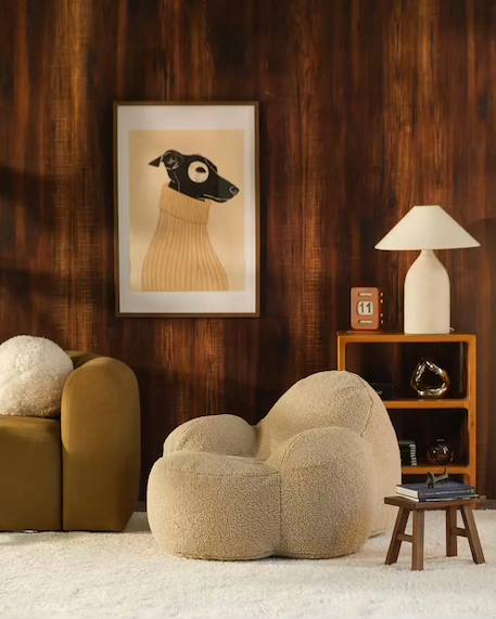 Fauteuil Momo pouf ado en teddy Biscuit 3 - vertbaudet enfant 