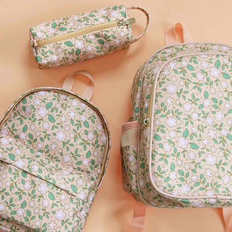 Sac à dos isotherme fleurs du jardin Bleu menthol+Kaki+Rose+Saumon+Vert 21 - vertbaudet enfant 