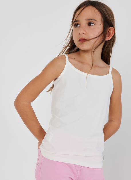 Débardeur fille en coton Blanc 1 - vertbaudet enfant 