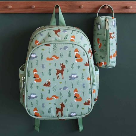 Sac à dos isotherme fleurs du jardin Kaki+Vert+Violet, blanc, jaune 8 - vertbaudet enfant 