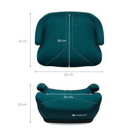 Réhausseur Auto Kinderkraft I-BOOST I-SIZE avec ISOFIX, Conforme R129 i-Size, Accoudoirs Ergonomiques et Assise Confort Gris+Noir+Rose+Vert 23 - vertbaudet enfant 