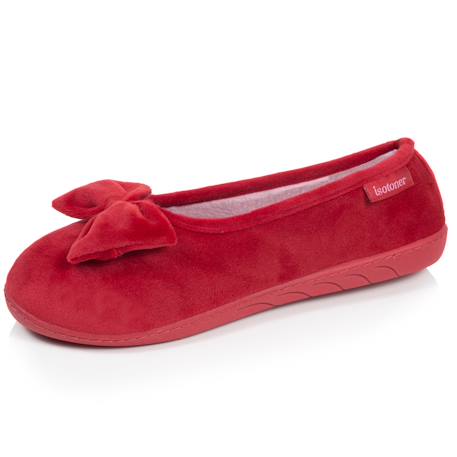 Chaussons ballerines microvelours semelle ergonomique, mousse à mémoire forme Noir+Rayures canard+Rouge 13 - vertbaudet enfant 