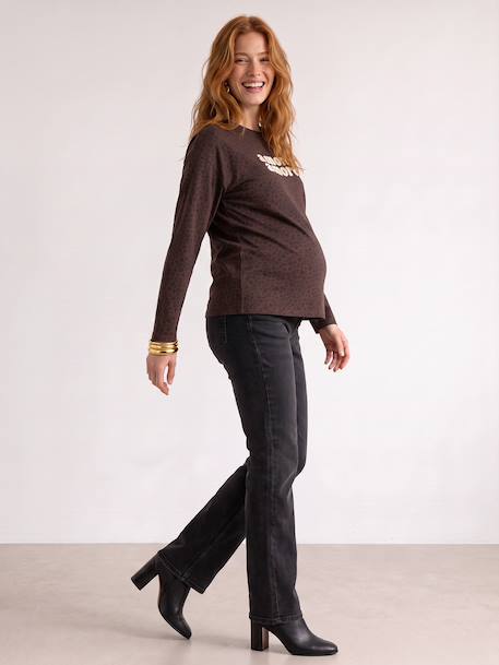T-shirt grossesse manches longues chocolat 4 - vertbaudet enfant 