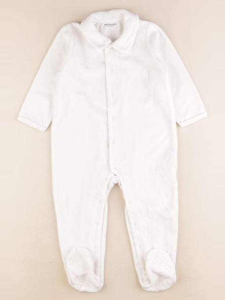Pyjama velours - 2 ans Blanc 1 - vertbaudet enfant 